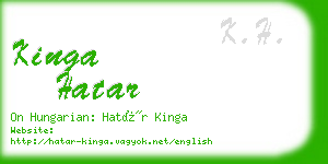 kinga hatar business card